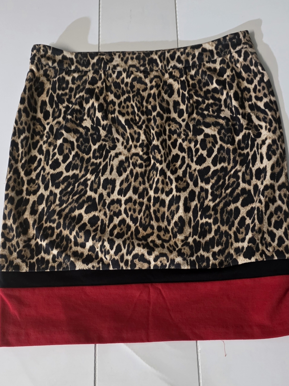 Leopard Print Mini Skirt - Black & Tan